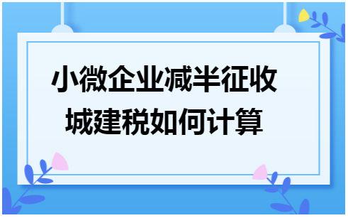 城建税减半征收的会计分录_城建税减半征收会计记账_征收税会计记账城建减半怎么算